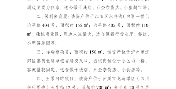 泸州兴泸居泰建设工程集团有限公司商业用房招租公告